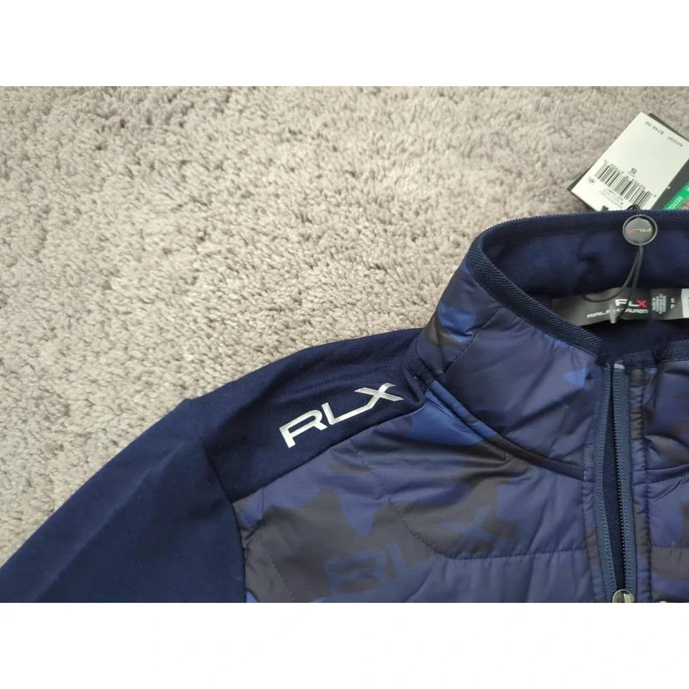 RLX Ralph Lauren Jacket Mens‎ Small Navy Camo Quilted NEW 44% Wool